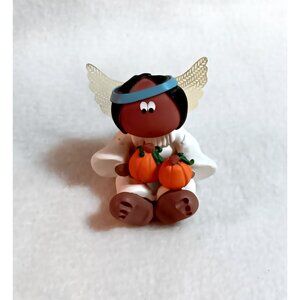 Kirk 2001 Angel Cheeks figurine Native American pumpkins 3"